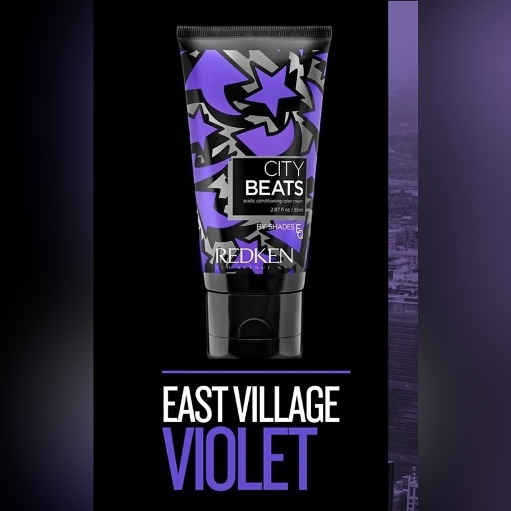 Redken City Beats East Village Violet Semi Permanent Hair Color 2.87oz  NIB